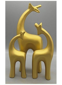 ba9ma ba9ma. Anti-cat set of 3 giraffe-shaped items, gold color, suitable for bedroom, office, and more.  - Image 1