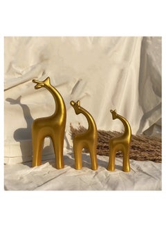 ba9ma ba9ma. Anti-cat set of 3 giraffe-shaped items, gold color, suitable for bedroom, office, and more.  - Image 2
