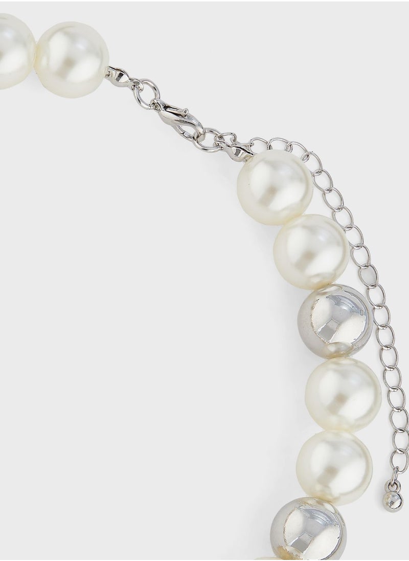 Ella Limited Edition Layered Pearl Statement Necklace  - Image 4