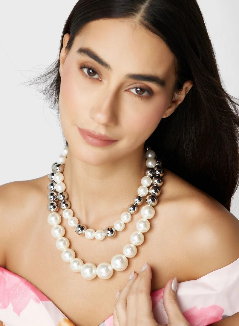 Ella Limited Edition Layered Pearl Statement Necklace