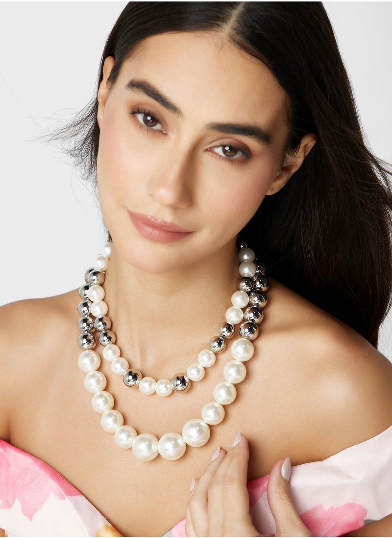 Ella Limited Edition Layered Pearl Statement Necklace  - Image 5