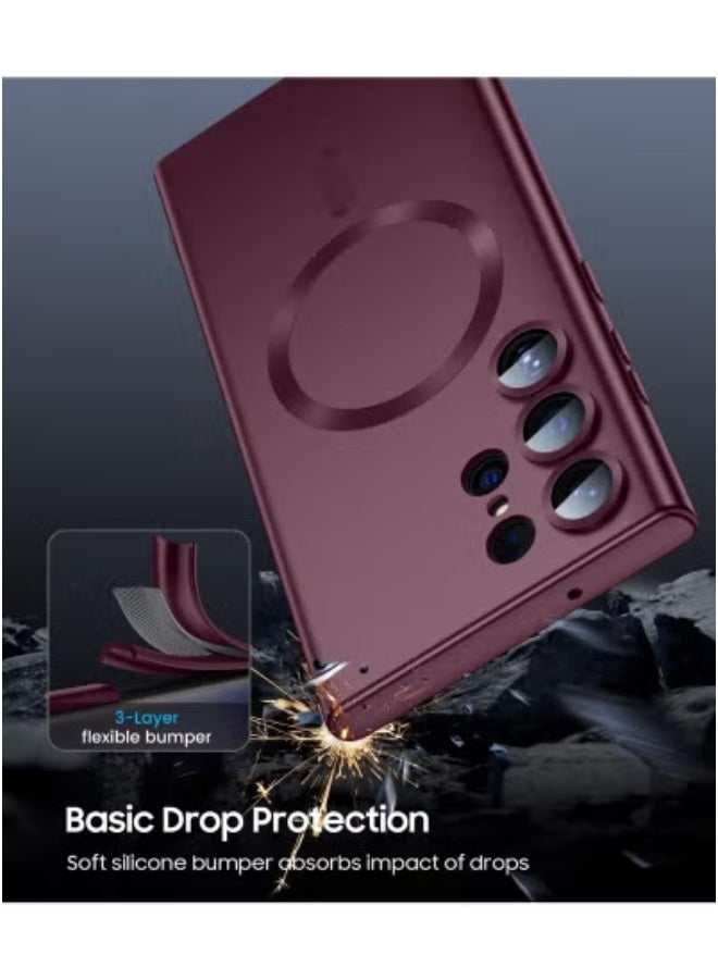 جاجيك Slim Thin Magnetic Case Cover for Samsung Galaxy S22 Ultra 6.8-inch – Ultra-Lightweight Protective Phone Cover with Built-In Magnetic Mount Support for MagSafe Accessories, Shock-Absorbent & Scratch-Resistant Design Ensuring Wireless Charging Compatibility and Maximum Protection - Image 4