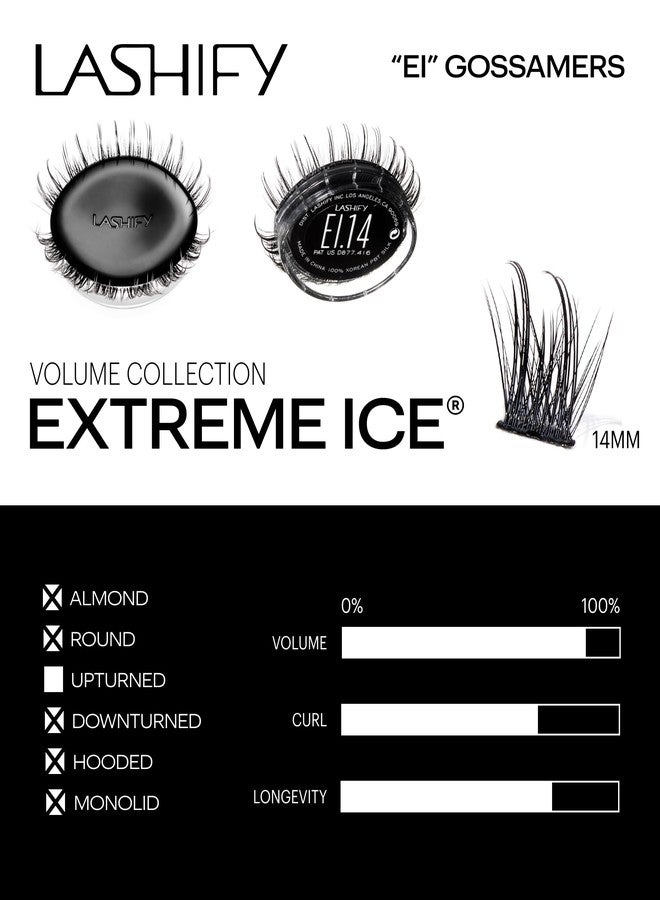 Lashify Extreme Ice 14mm Gossamer DIY Eyelash Extensions Refill, the First Ever Dual-Fibered Lash that Features Both Thin and Thick Fibers, Black, Easy False Lashes - Image 3