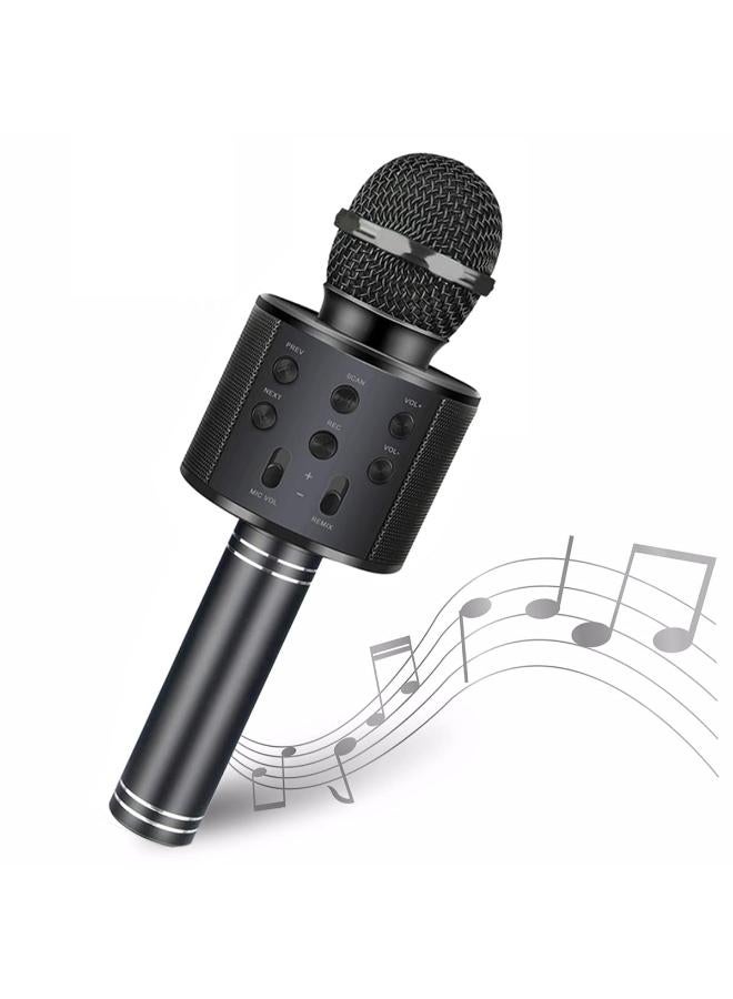 Madon Wireless Karaoke Microphone Bluetooth Handheld Speaker Home Party Player Christmas Birthday Gift for Kids (Black)