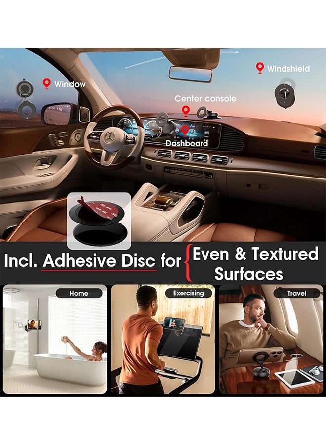 GIFT Strong Magnetic Car Phone Holder, Ultra Vacuum Suction Cup Phone Mount 360 Degrees Cell Phone Holders, Multi-Scene Applicable Cell Phone Holder for iPhone (Black)  - Image 3