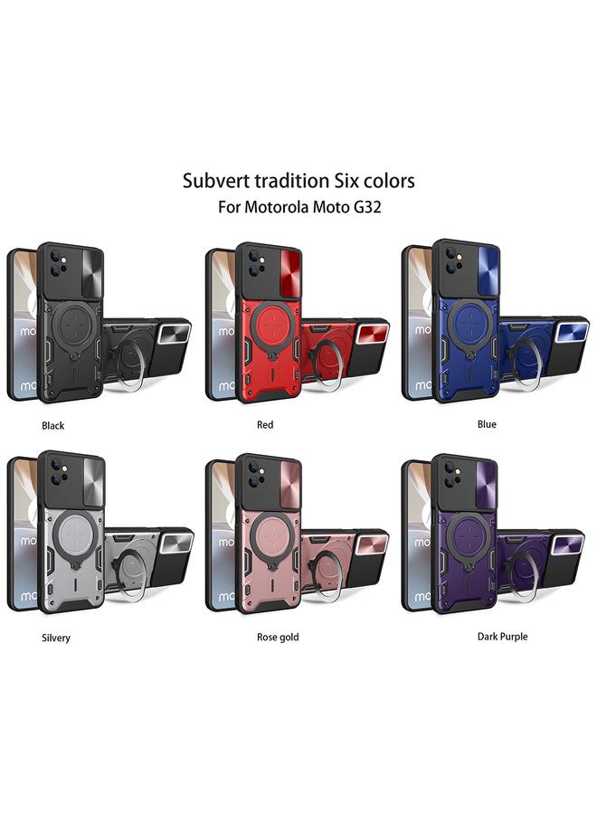 S-TOP Case For Motorola Moto G32 CD Texture Sliding Camshield Magnetic Holder Phone Case - Image 2
