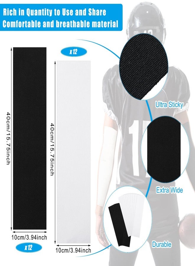 Sosation 24 Pcs Athletic Turf Tape Easy to Apply Athletic Tape Football Turf Tape Easy Tear No Sticky Residue Tape for Athlete, Sport Trainers, 15.75 x 3.94 Inches (Black, White) - Image 2