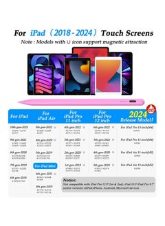 FARROBIZZ Stylus Pen for iPad 2024-2018, Pen for iPad Apple Pencil 9th&10th Generation, Compatible with iPad 10/9/8/7/6, iPad Pro 12.9"/11"/13" (M4), iPad Mini 6/5, iPad Air 5/4/3/11"-13" (M2) - Pink  - Image 2