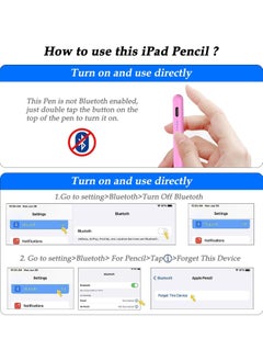 FARROBIZZ Stylus Pen for iPad 2024-2018, Pen for iPad Apple Pencil 9th&10th Generation, Compatible with iPad 10/9/8/7/6, iPad Pro 12.9"/11"/13" (M4), iPad Mini 6/5, iPad Air 5/4/3/11"-13" (M2) - Pink  - Image 3