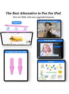 FARROBIZZ Stylus Pen for iPad 2024-2018, Pen for iPad Apple Pencil 9th&10th Generation, Compatible with iPad 10/9/8/7/6, iPad Pro 12.9"/11"/13" (M4), iPad Mini 6/5, iPad Air 5/4/3/11"-13" (M2) - Pink  - Image 4