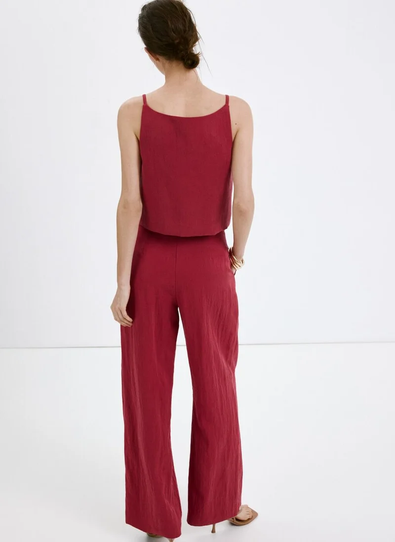 MANGO Mid-rise lyocell pants