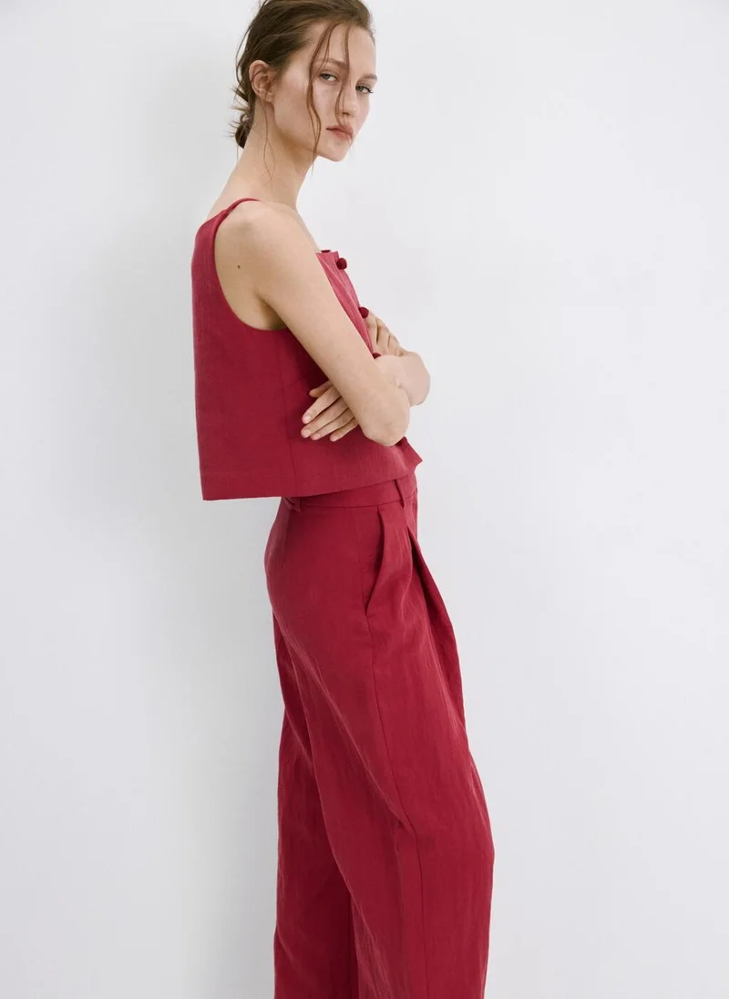 Mango  Mid-rise lyocell pants for Women | Best Price UAE