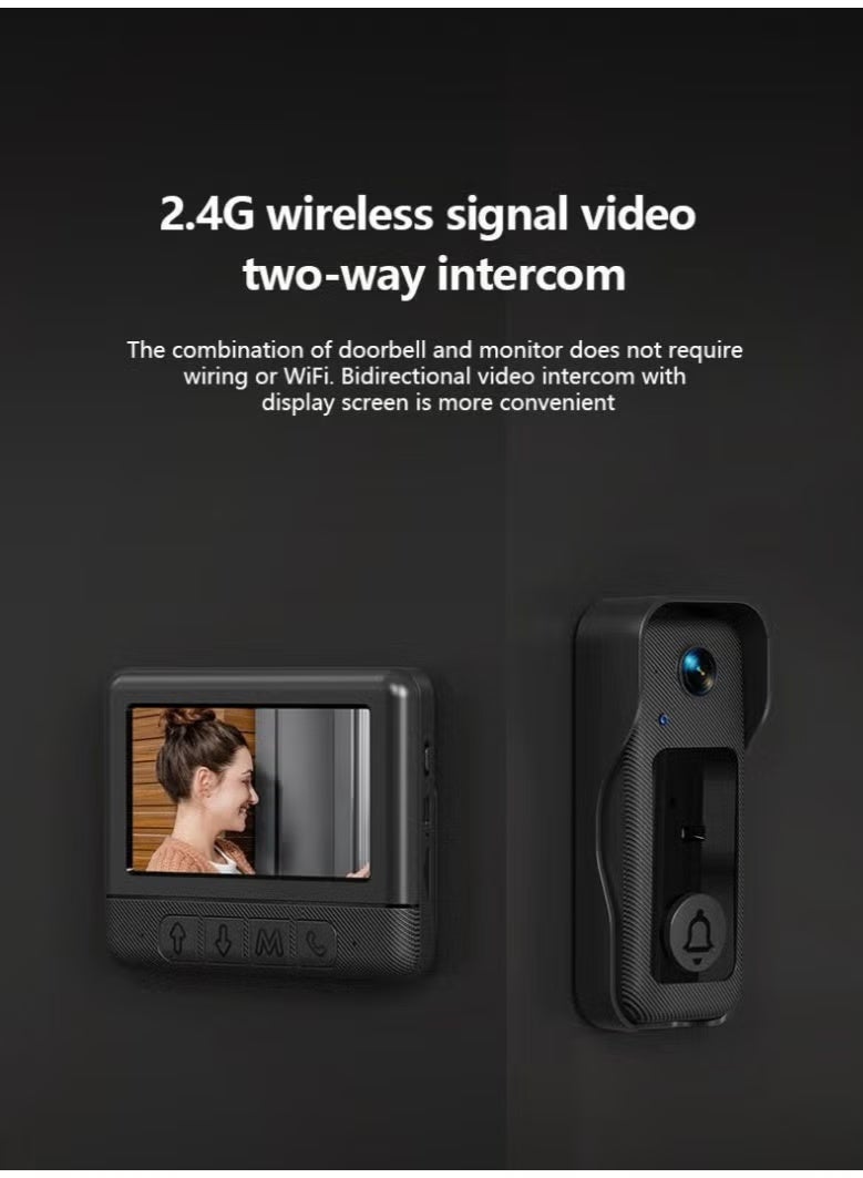 ELTRAZONE Wireless Video Doorbell with Indoor Monitor X6 – 2.4G Two-Way Video Intercom, 130° Wide-Angle Camera, Real-Time Video Calling, Wireless Doorbell System, No Wiring or Wi-Fi Required - Image 3