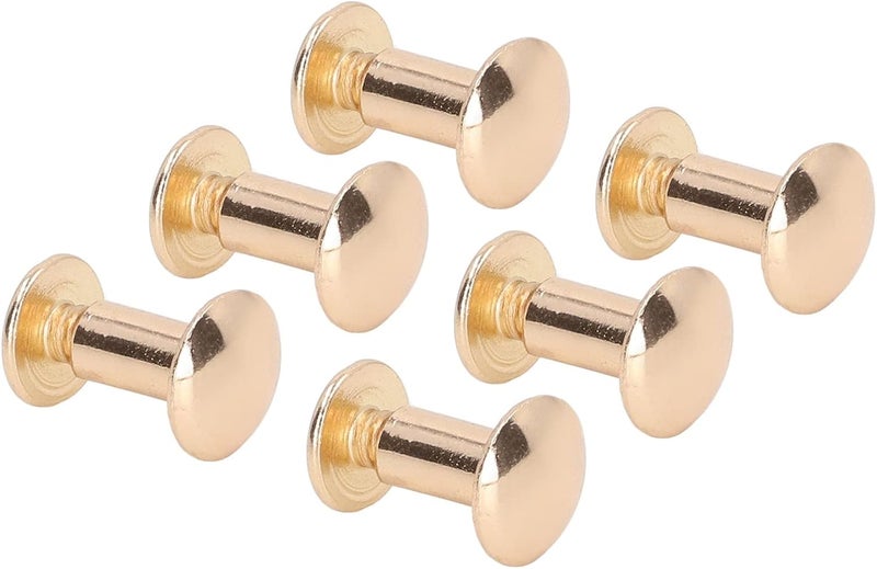 200 Set 10mm 12mm Brass Leather Rivet Kit, DIY Book Binding Screws, Hard Thick Uniform Coating Chicago Screws for Photo Album Craft (Gold) - Image 4