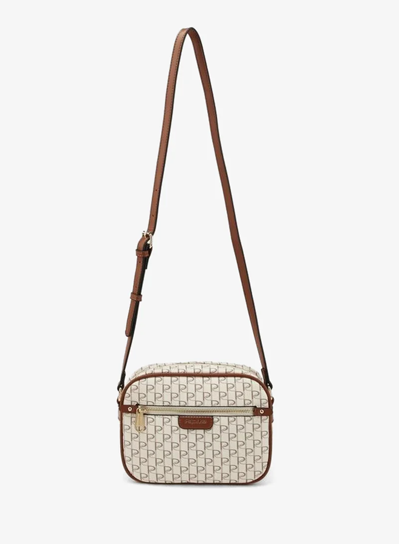 Paprika Monogram Crossbody Bag With Adjustable Strap