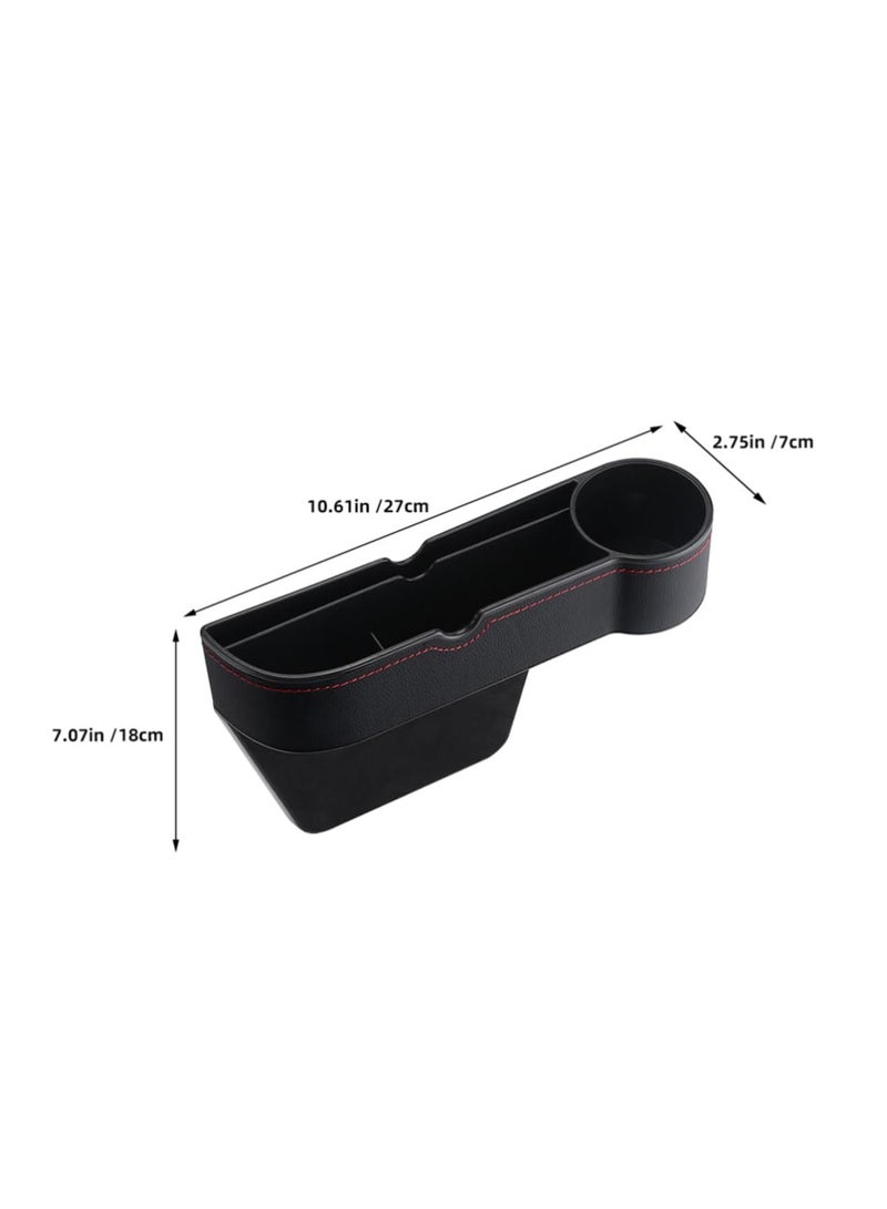 Chabeia Leather Car Seat Gap Filler Organizer, Automotive Front Seat Storage with Cup Holder, Auto Console Side Extra Storage Box, Seat Side Storage for Driver Side - Image 4