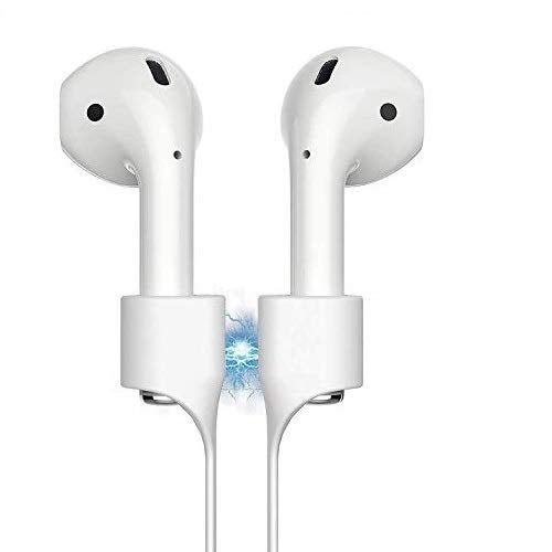 GadgetBite Anti-Lost Magnetic Strap Silicone Cable String for Apple Wireless Earphones 1/2/ Pro / 3rd Gen - White - Image 1