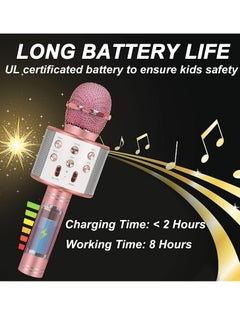 Generic Girl Toys Microphone for Kids,4 5 Year Old Girl Birthday Gifts-6 7 8 9 10 Year Old Girl Gifts Ideas,Girls Toys Age 6-8,Girl Toys Age 6-7,Girls Toys 8-10 Years Old,Bluetooth (Champagne Gold)  - Image 5