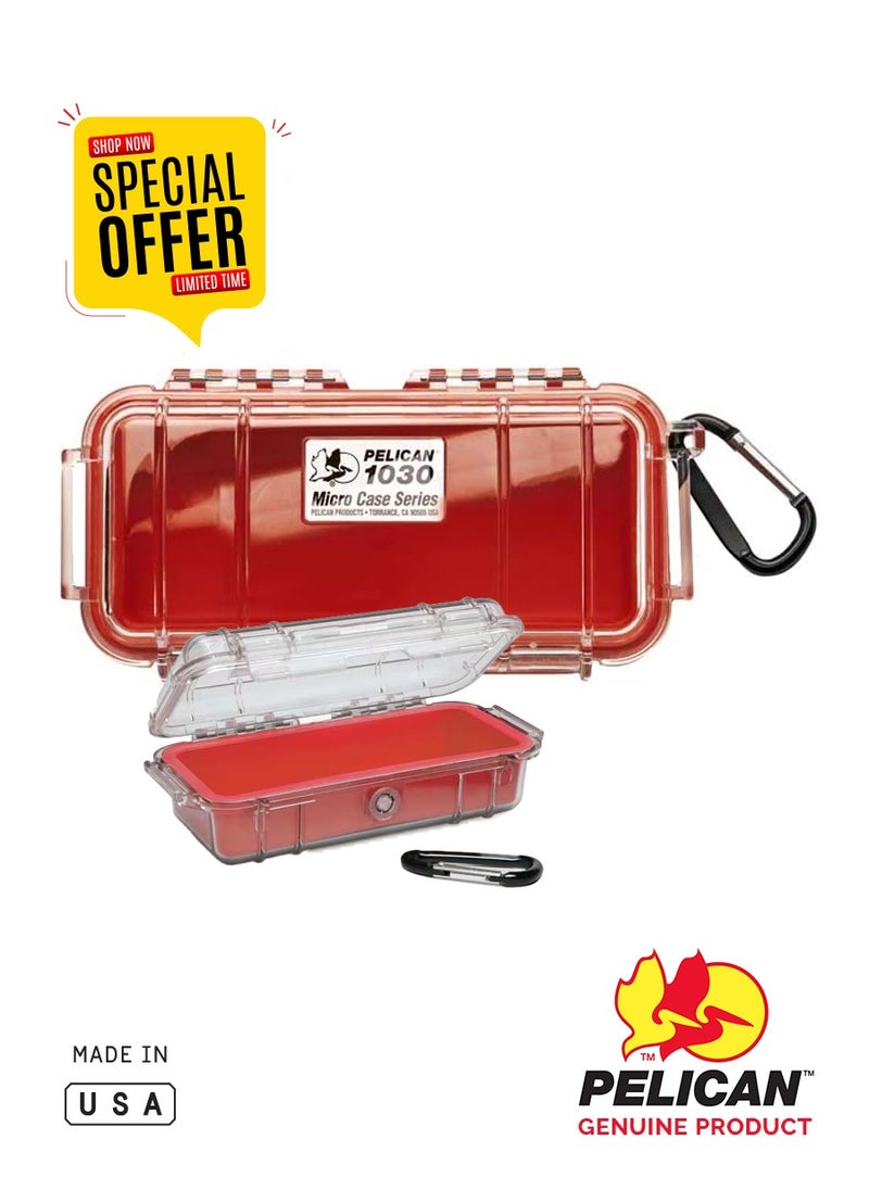Pelican Pelican 1030 Micro Case (Red/Clear) - 1030-028-100 