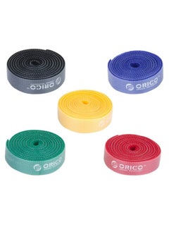BURAQ ORICO CBT-5S 5 in 1 Colors Reusable & Dividable Hook and Loop Sticky Cable Ties for Data Cable / Power Cord, Length: 1m  - Image 3