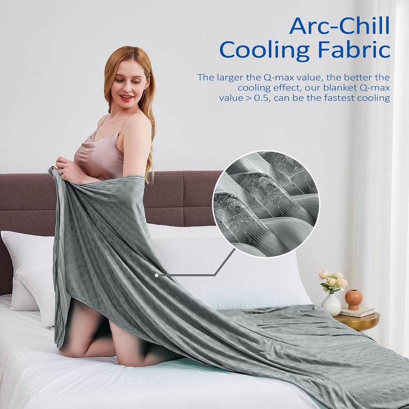 Topcee Cooling Blanket, Summer Cooling Blankets for Hot Sleepers, Arc-Chill Q-Max>0.5 Cool Fiber, Oeko-TEX 100% Certified, Soft, Breathable, Double-Side Bed Throw,Keep Cool for Adults Kids 90"x90" - Image 3