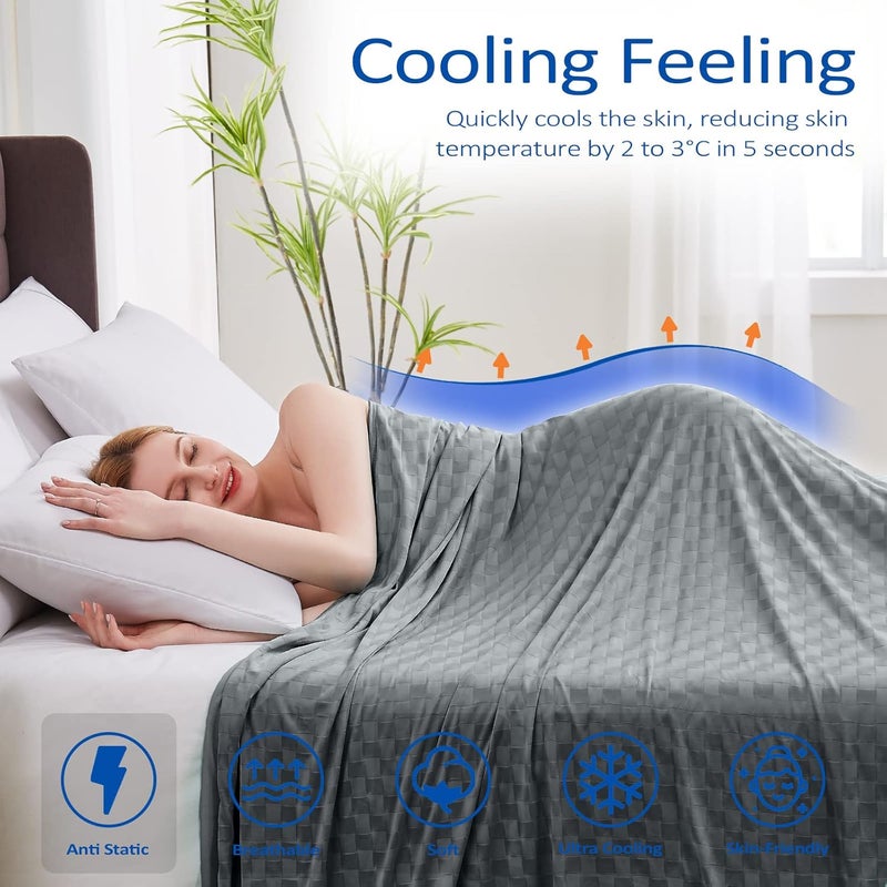 Topcee Cooling Blanket, Summer Cooling Blankets for Hot Sleepers, Arc-Chill Q-Max>0.5 Cool Fiber, Oeko-TEX 100% Certified, Soft, Breathable, Double-Side Bed Throw,Keep Cool for Adults Kids 90"x90" - Image 2