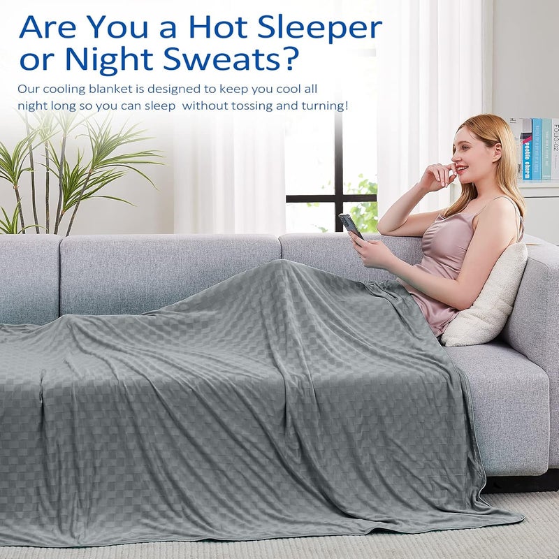 Topcee Cooling Blanket, Summer Cooling Blankets for Hot Sleepers, Arc-Chill Q-Max>0.5 Cool Fiber, Oeko-TEX 100% Certified, Soft, Breathable, Double-Side Bed Throw,Keep Cool for Adults Kids 90"x90" - Image 4