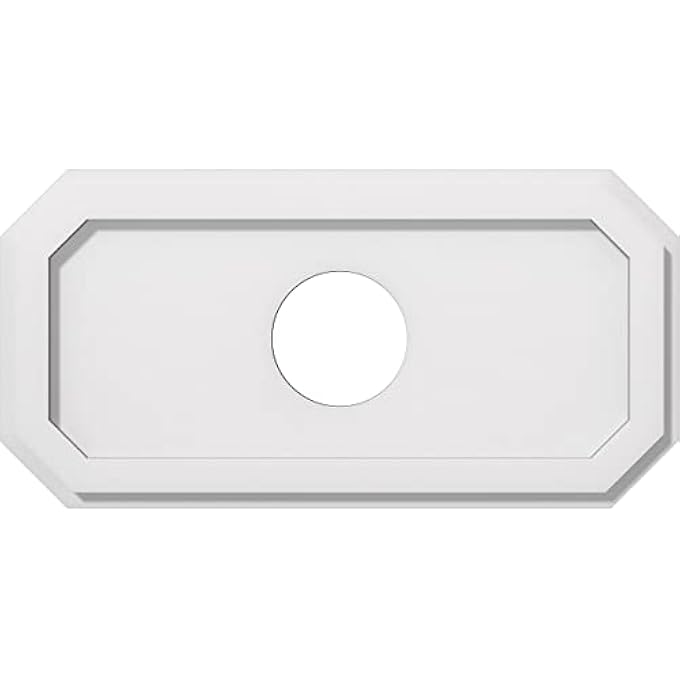 CMP20X10ED-04000 CEILING MEDALLION, 20"W X 10"H X 4"ID X 7"C X 1"P, WHITE - Image 1