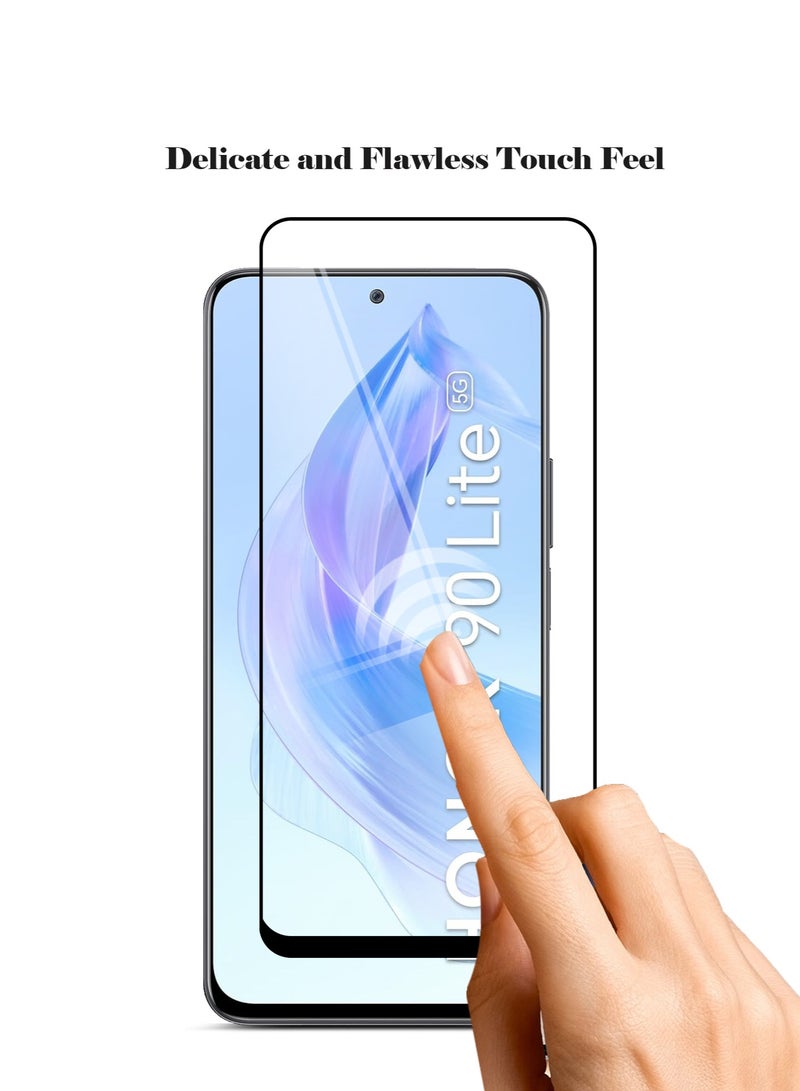 Full Cover 9H Hardness HD Tempered Glass Screen Protector for Honor 90 Lite - Anti-Scratch, Anti-Fingerprint, and Bubbles Free Technology