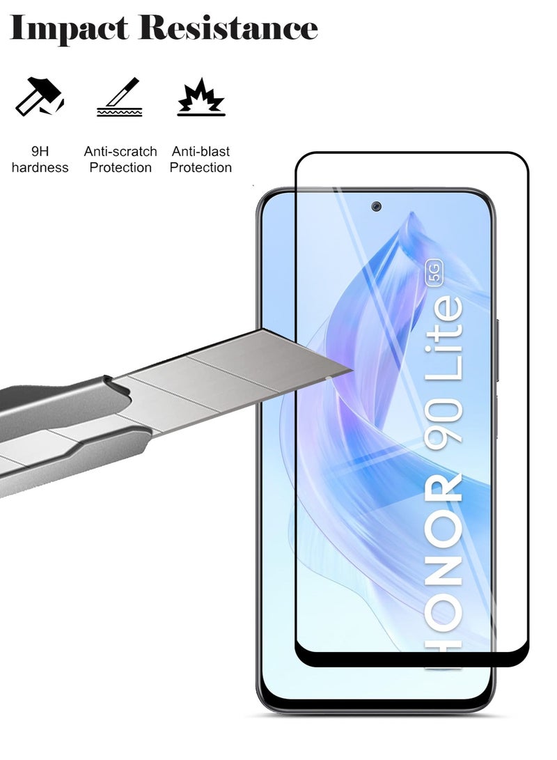 Full Cover 9H Hardness HD Tempered Glass Screen Protector for Honor 90 Lite - Anti-Scratch, Anti-Fingerprint, and Bubbles Free Technology