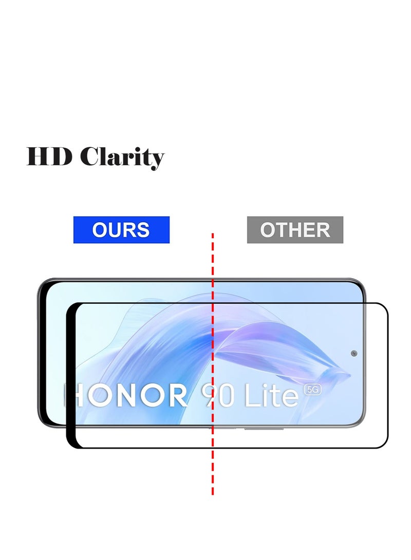Full Cover 9H Hardness HD Tempered Glass Screen Protector for Honor 90 Lite - Anti-Scratch, Anti-Fingerprint, and Bubbles Free Technology