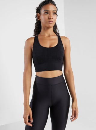 Textured Back Cutout Detail Sports Bra