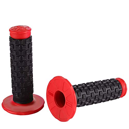 APPYU Motorcycle Grips 7/8" Dirt Bike Grip Pillow Top Grips Rubber Anti-Slip Universal Handlebar Racing Grip for Motocross ATV CR80R CR85 CRF150R CR125R CR250R CRF450R CRF150F CRF230F CRF450F Red - Image 1