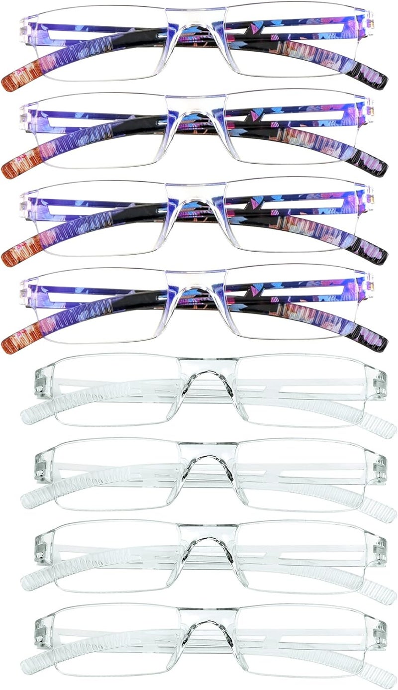 VisionGlobal 5/8 Pairs Reading Glasses, Computer Reading Glasses for Women and Men, Fashion Square Eyewear Frame - Image 1