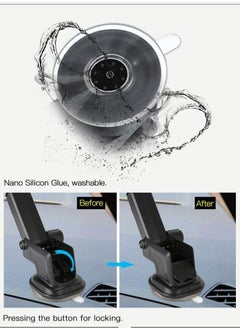 Yesido Car Mobile Holder, 270 Degree Rotation & Adjustable Mobile Stand for Car Dashboard Windshield, Universal Cell Phone Holder with Suction Cup, Release Button and Lock Mechanism  - Image 3
