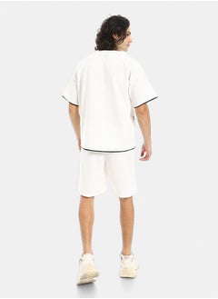 Red Circle Slip On Printed T Shirt and Shorts Set  - Image 3