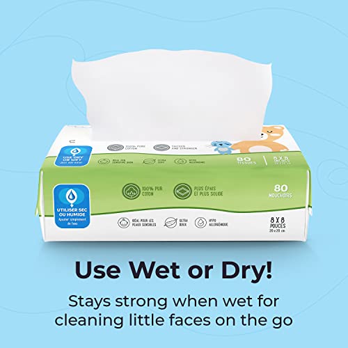 Peekapoo Cotton Tissues Use Wet or Dry Unscented Hypoallergenic Ultra Soft Tissues for Children Suitable for Sensitive Skin Strong Absorbent 480 Count - Image 5