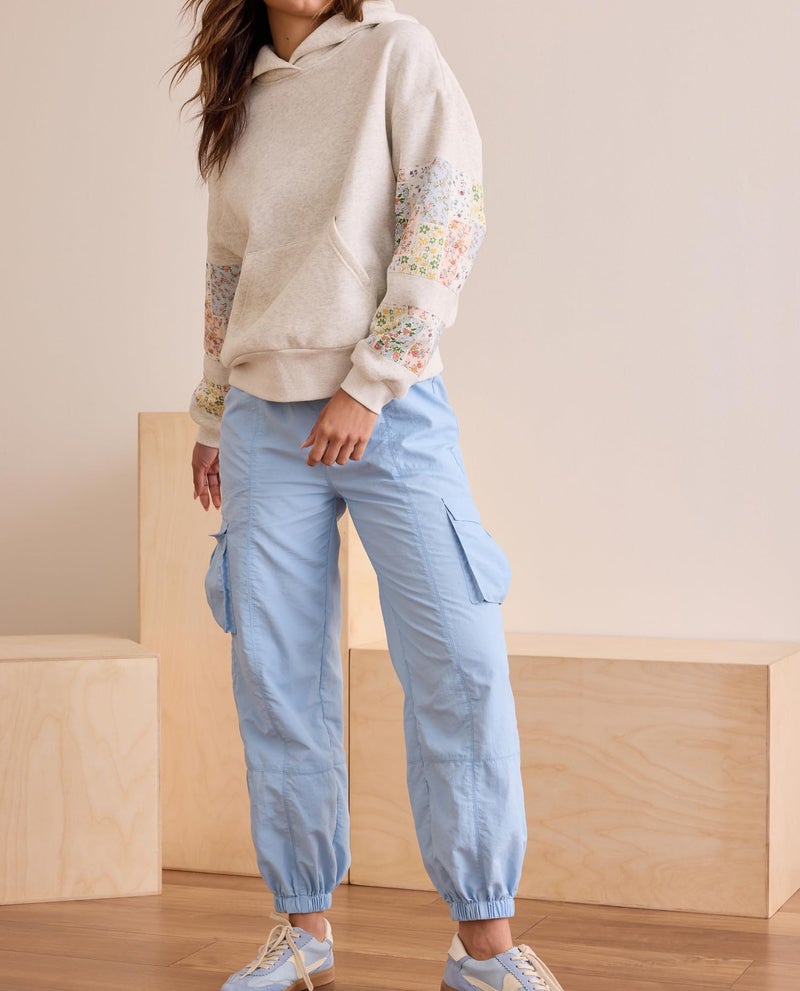 Yojeasrio Cute Hoodies for Teen Girls Floral Embroidered Patchwork Hoodie Y2k Oversized Pullover Sweatshirt Preppy Streetwear Fall Aesthetic Grey - Image 4