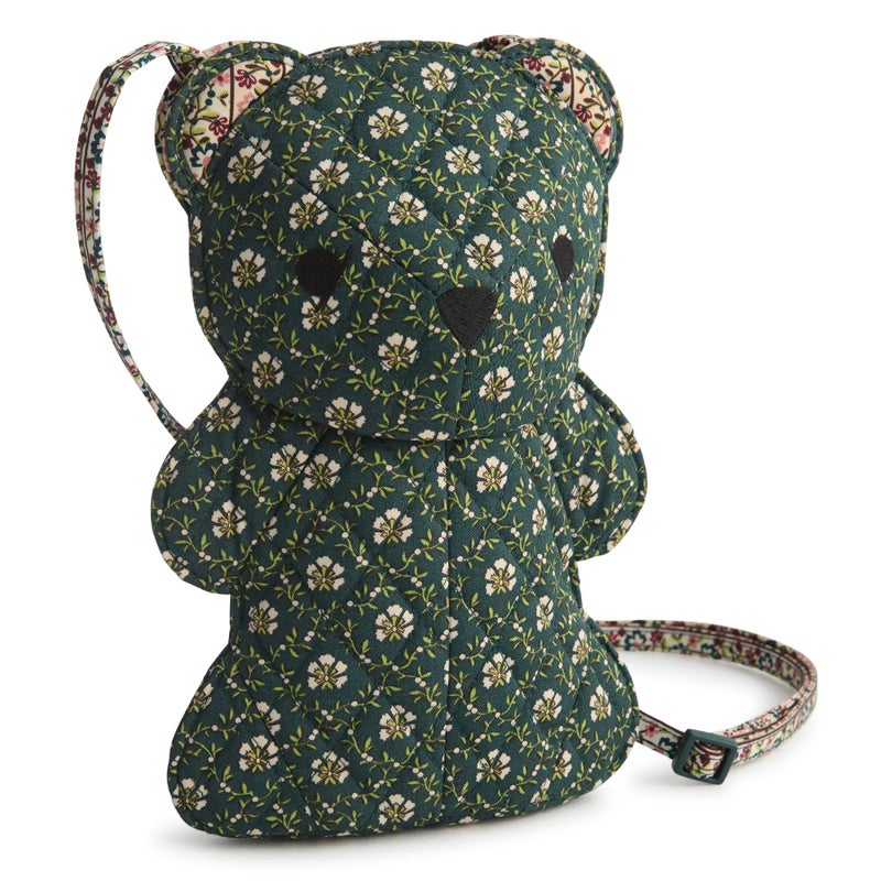 Vera Bradley Premium Cotton Classic Bear Crossbody Bag, Mistletoe Lattice, One Size - Image 1
