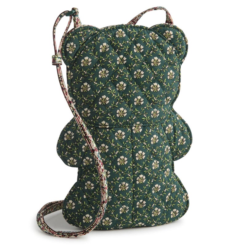 Vera Bradley Premium Cotton Classic Bear Crossbody Bag, Mistletoe Lattice, One Size - Image 4