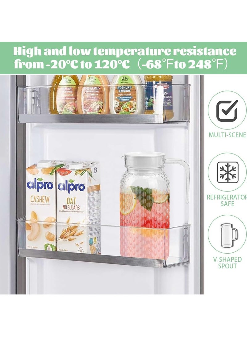 SYOSI قارورة أكريليك مع غطاء ومقبض، 1 لتر إبريق ماء شفاف عبوة 2، إبريق مشروبات غير قابل للكسر حاوية عصير شفافة لأبواب الثلاجة، للحليب والعصير والشاي المثلج وعصير الليمون (خالي من BPA) - Image 5