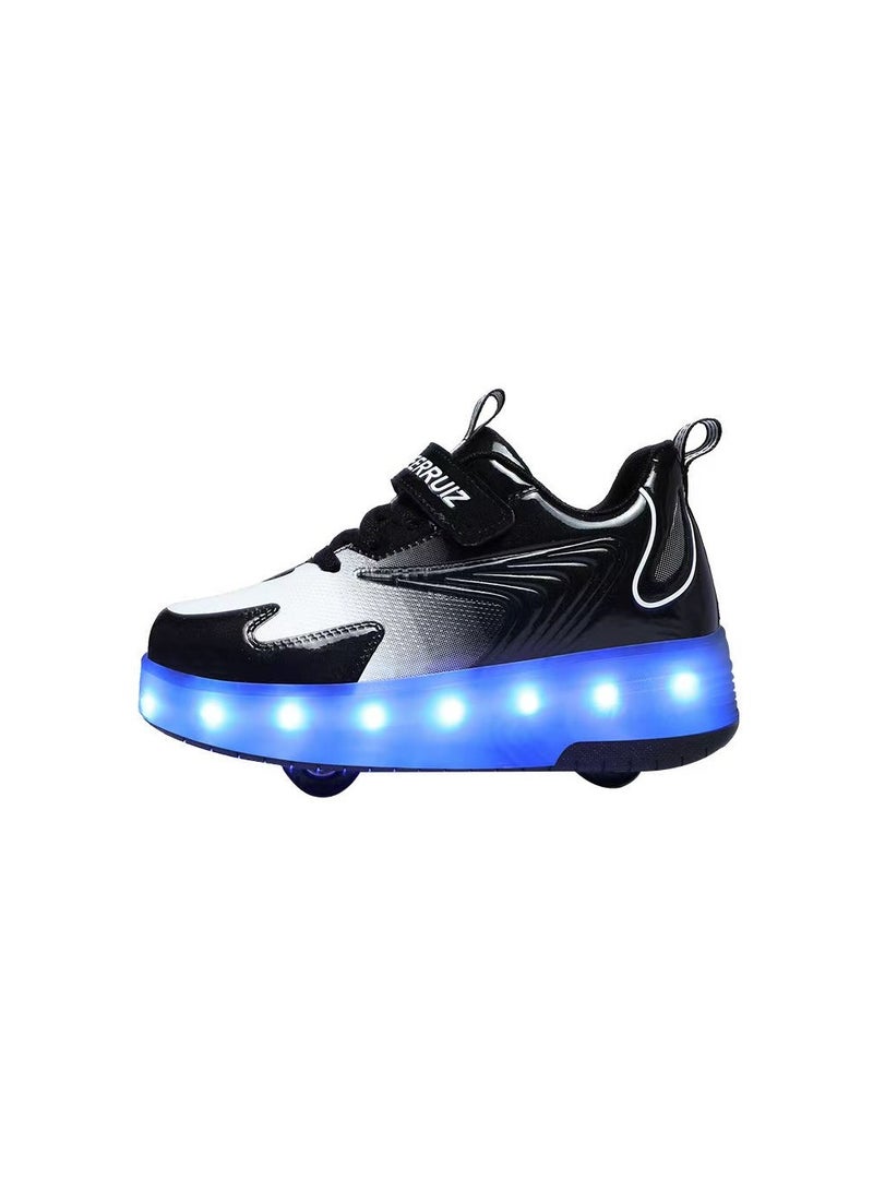 Loquat Breathability Roller Shoes USB Charge Girls Boys Sneakers with Wheels LED Roller Skates Shoes Multicolour  - Image 2
