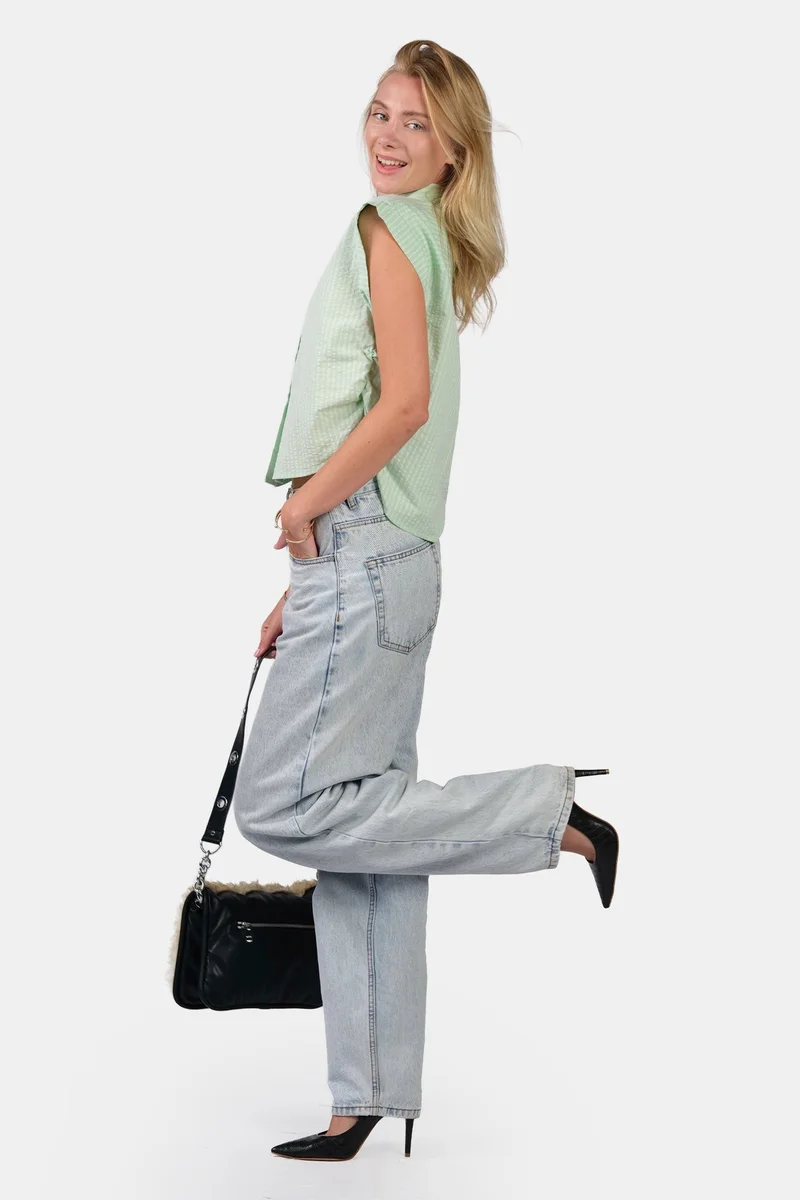 Virgio Striped Cotton Ruched Shirt for Women