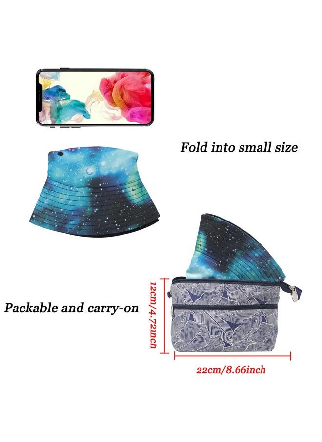 ZLYC Unisex Cute Print Bucket Hat Summer Travel Fisherman Cap for Women Men Teens (Galaxy Blue)  - Image 5