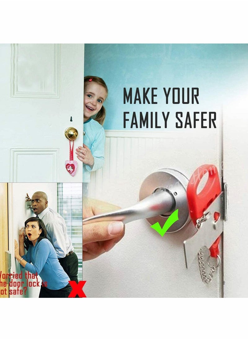 KASTWAVE - Portable Door Lock Travel Lock Solid Heavy Duty Lock Perfect for Traveling, Hotel, Home,Apartment,School, Prevent Unauthorized Entry Add Extra Lock for Additional Safety and Privacy - Image 1