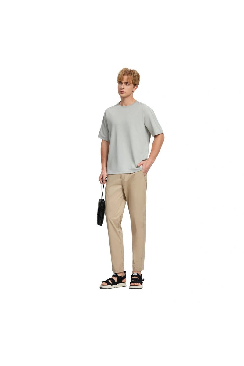 GIORDANO Gray Relaxed Fit T-Shirt for Men - Image 3