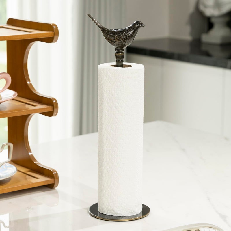YACSNBF 1 Luxurious Brass Paper Towel Holder countertop (Black) - Image 2