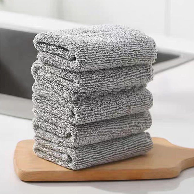 SAOYOAS 20 Pack Kitchen Dish Cloths Super Absorbent Coral Fleece Dish Cloths, Reusable Washable Fast Drying Rags, Nonstick Oil Microfiber Lint-Free Kitchen Cleaning Towels for Furniture Car Tea Bowl 10 x 10" - Image 4