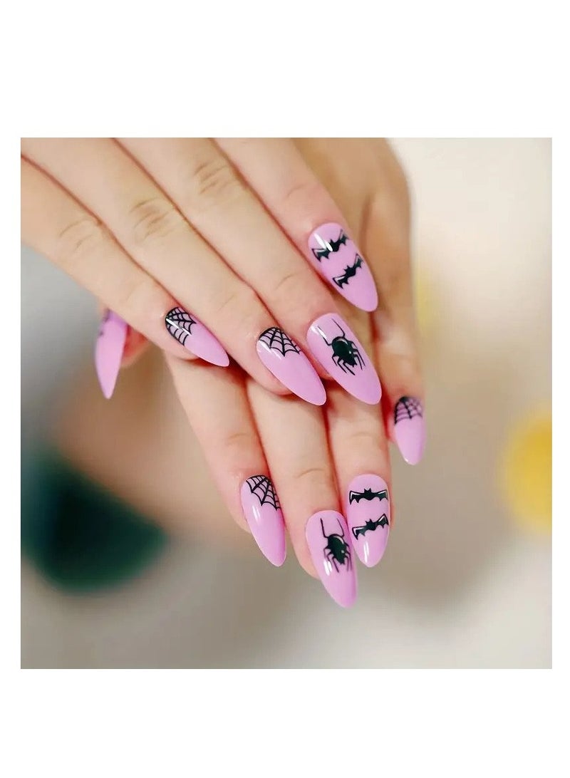 مجموعة أظافر صناعية من الأكريليك قابلة لإعادة الاستخدام مكونة من 24 قطعة، تتضمن شريطًا مزدوجًا وغراء - Image 1