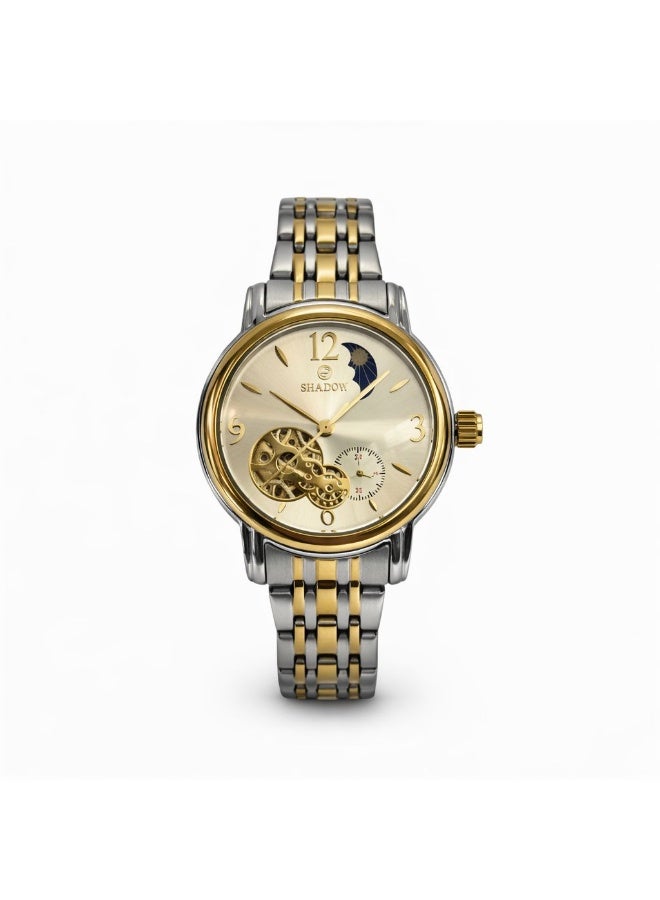 SHADOW Luna Grace AS81019 Automatic Women’s Watch Stainless Steel Gold Silver Skeleton Dial Elegant Luxury Ladies Wristwatch - Image 1